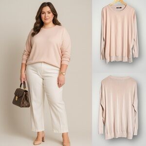 Lauren Ralph Lauren Sweatshirt Size XL Faux Leather Front Mixed Fabric